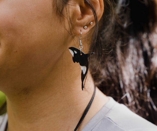Orca Earrings | Recycled Ice Cream Container Lids