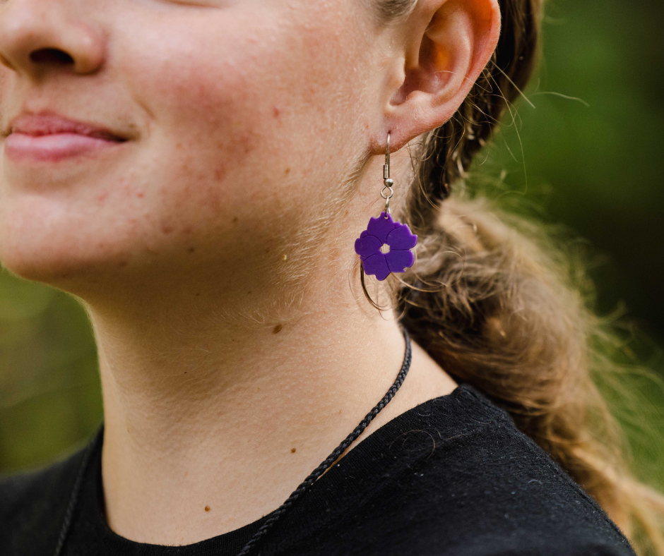 Poroporo Earrings | Recycled 3D Printer Waste