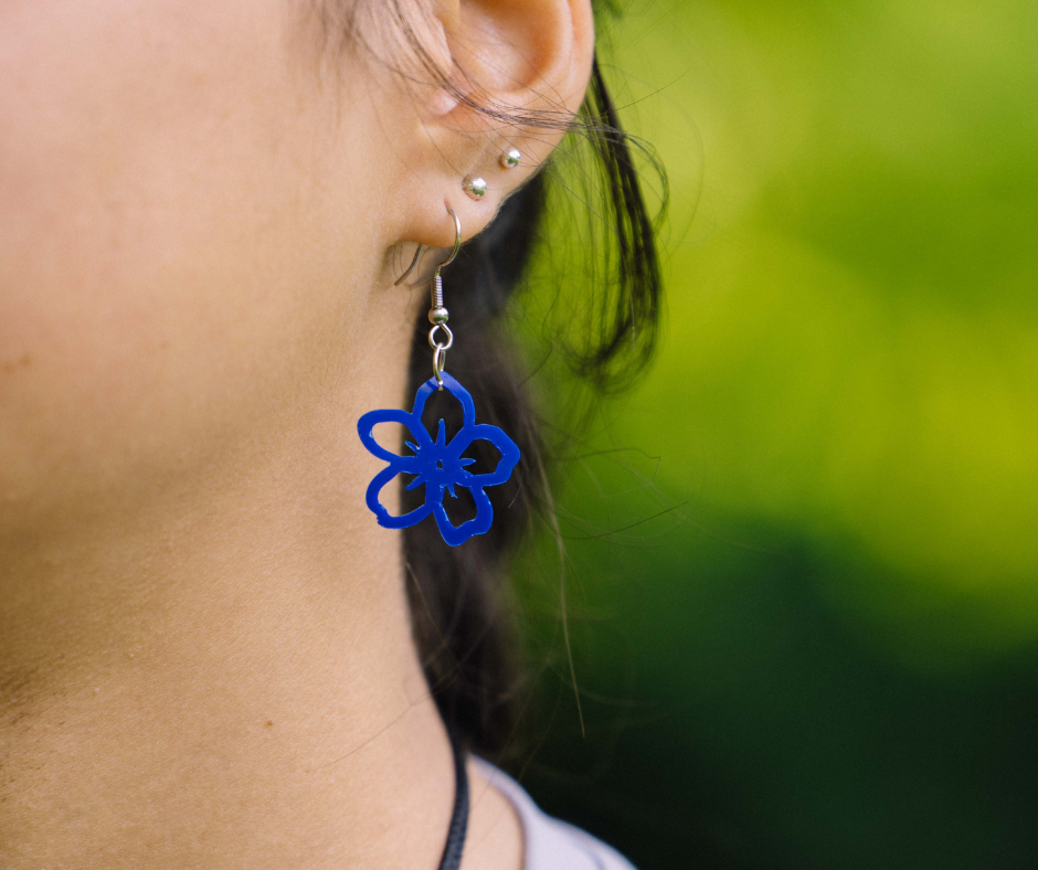 Forget-Me-Not Earrings | Recycled Ice Cream Container Lids