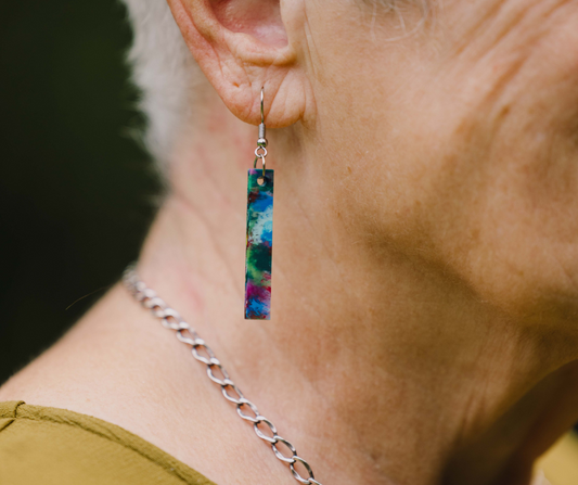 'Straight and Narrow' Earrings | Recycled 3D Printer Waste