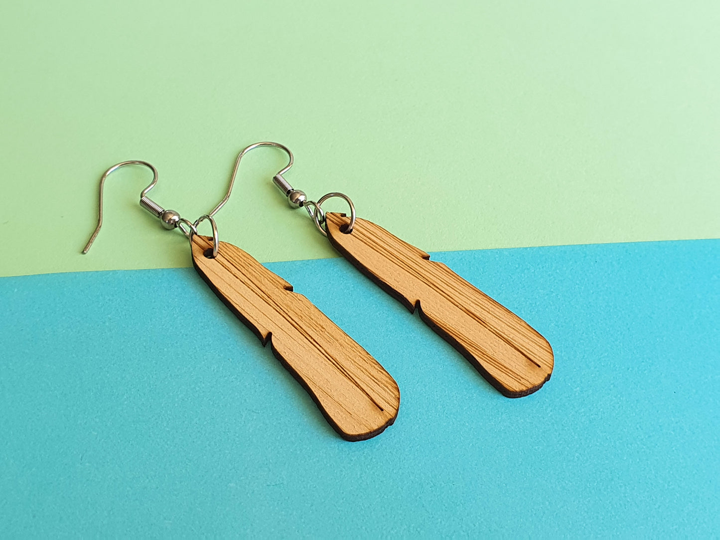 Bamboo Feather Earrings | Salvaged Bamboo Offcuts