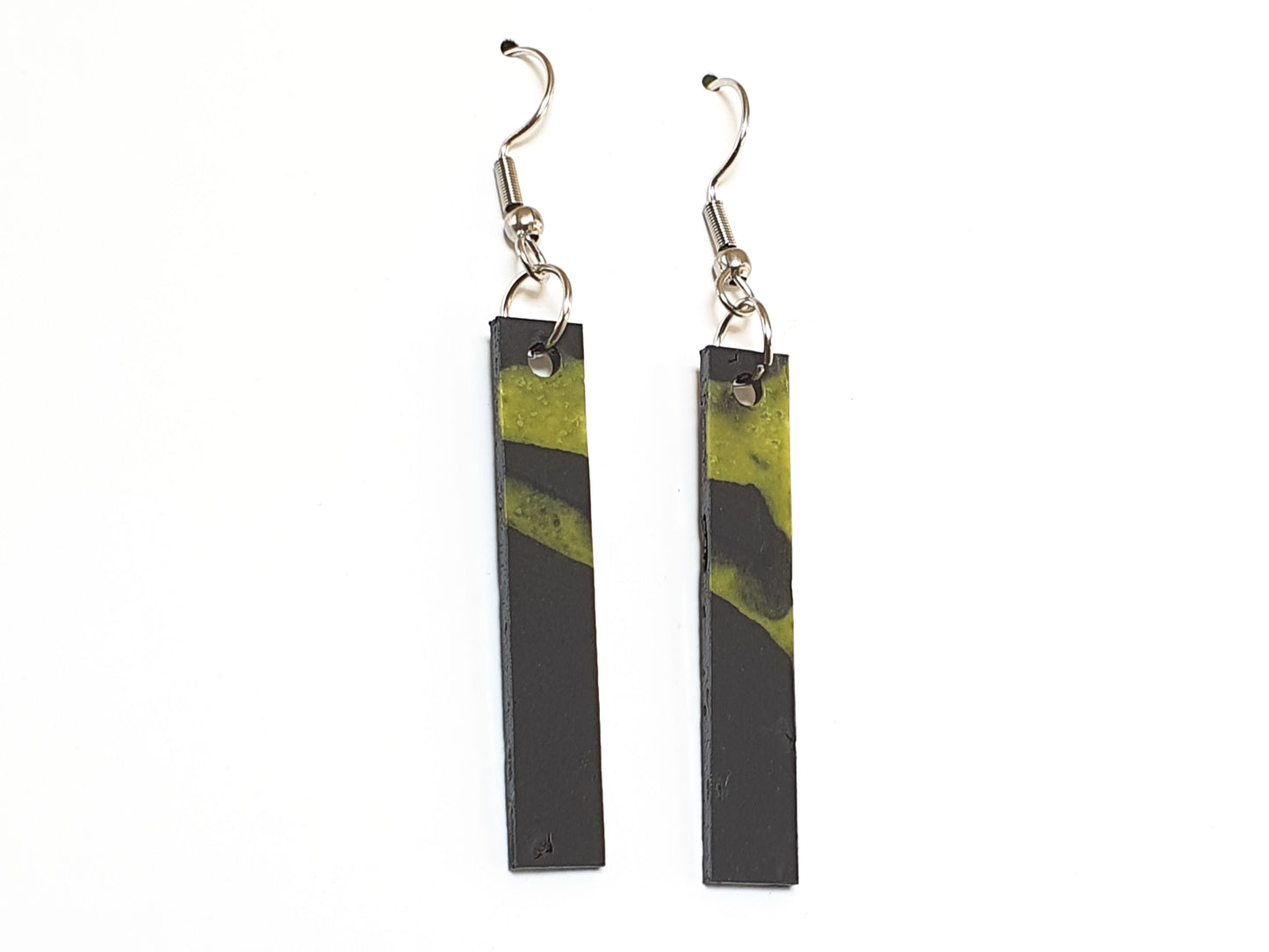 Long Black Earrings | Recycled Coffee Cup Lids