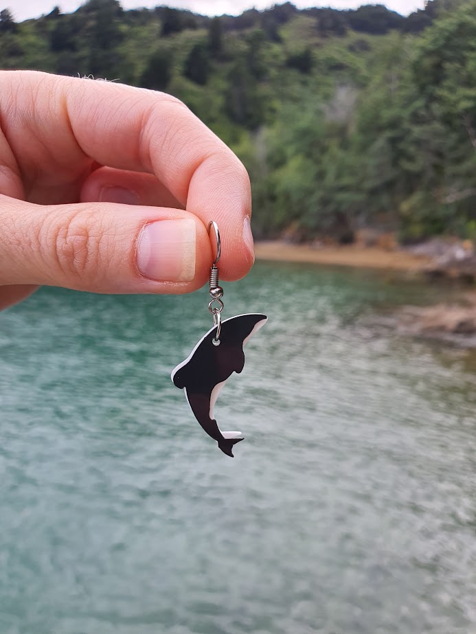 Hector's Dolphin Earrings | Recycled Ice Cream Container Lids