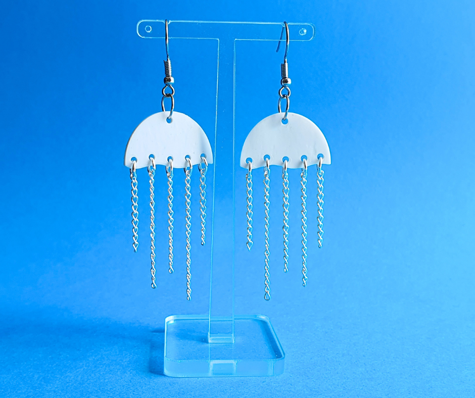 Jellyfish Earrings| Recycled 3D Printer Waste