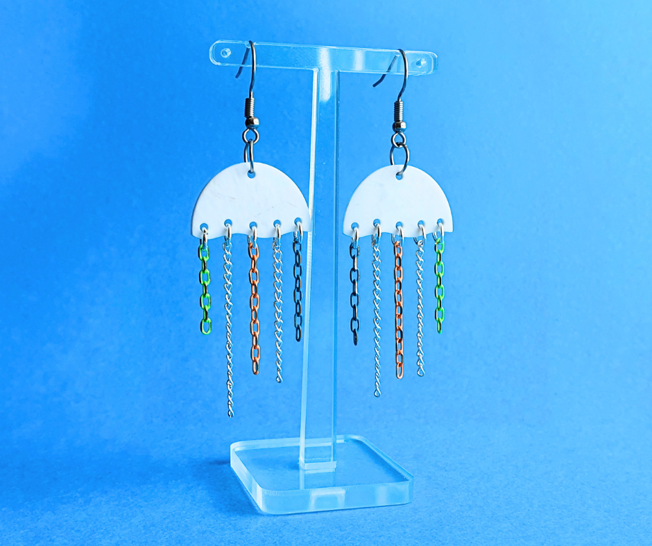 Jellyfish Earrings| Recycled 3D Printer Waste