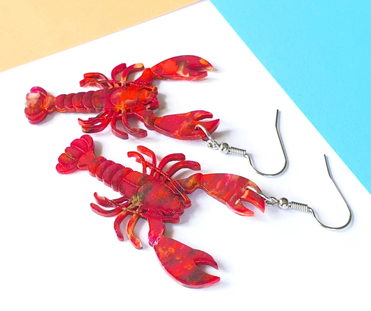 Kōura Lobster Earrings| Recycled 3D Printer Waste