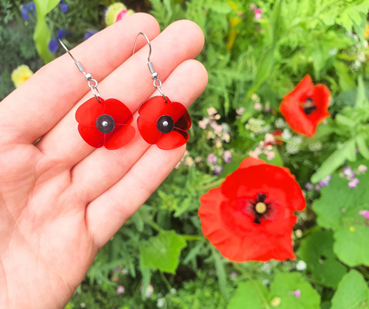 Poppy Earrings | Salvaged Acrylic Offcuts