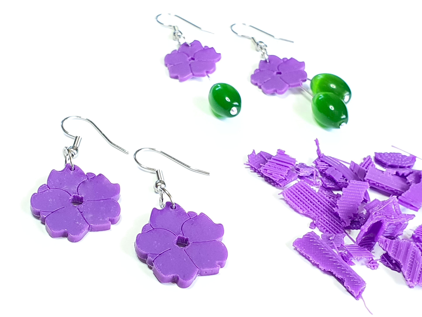 Poroporo Earrings | Recycled 3D Printer Waste