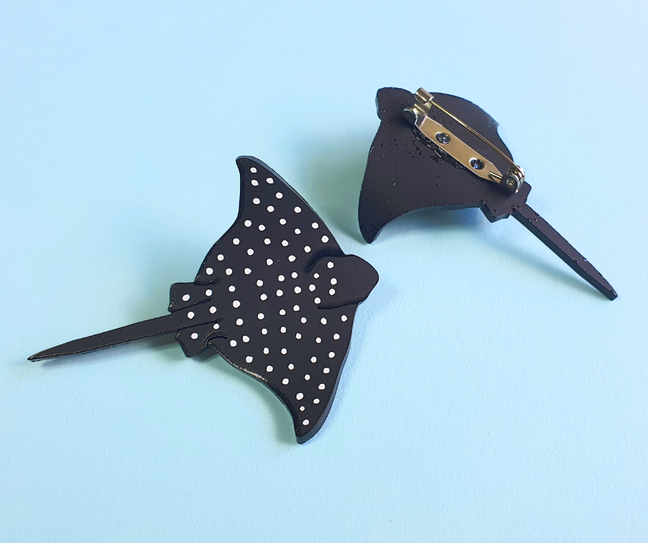 Eagle Ray Brooch | Recycled 3D Printer Waste