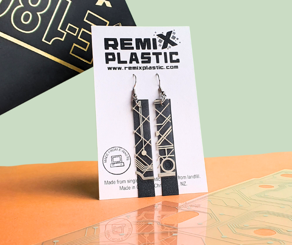 Rewind Earrings | Salvaged VHS and Keyboard parts