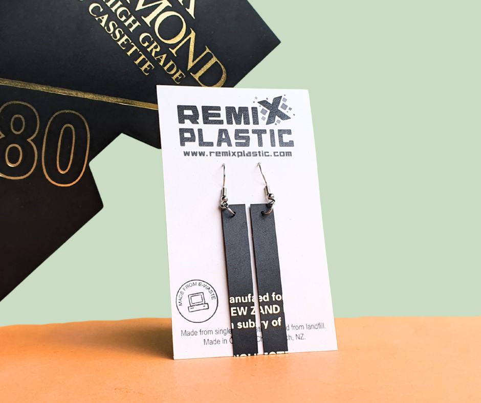 Rewind Earrings | Salvaged VHS and Keyboard parts