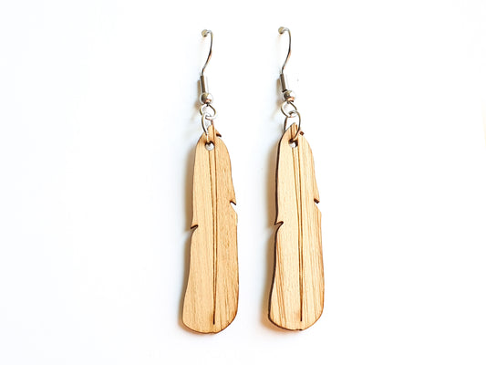 Bamboo Feather Earrings | Salvaged Bamboo Offcuts