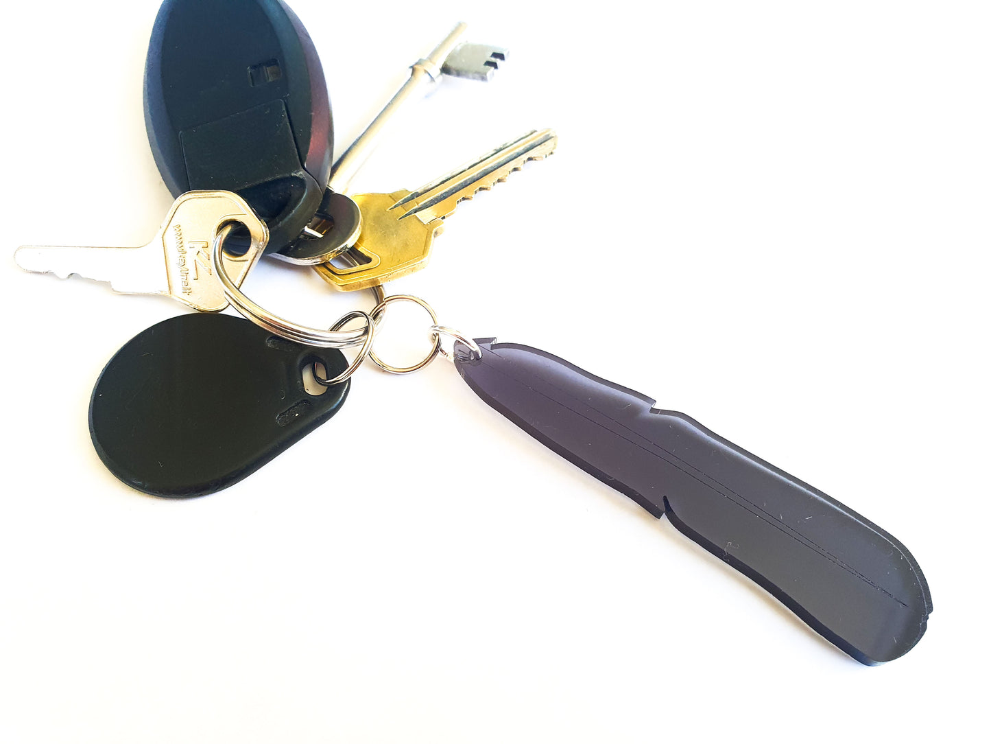 Feather Keyring | Salvaged Acrylic Offcuts