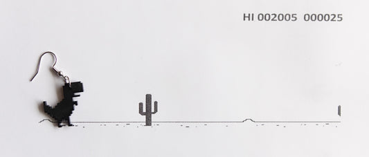 T-Rex Runner Earrings | Salvaged Acrylic Offcuts