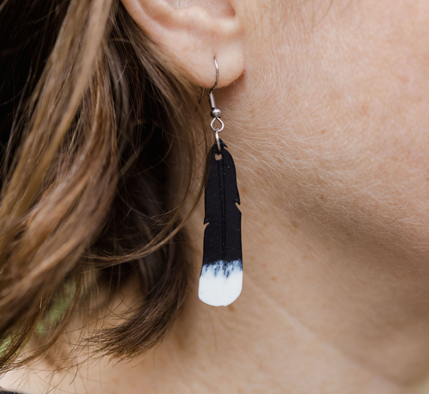 Huia Feather Earrings | Recycled 3D Printer Waste