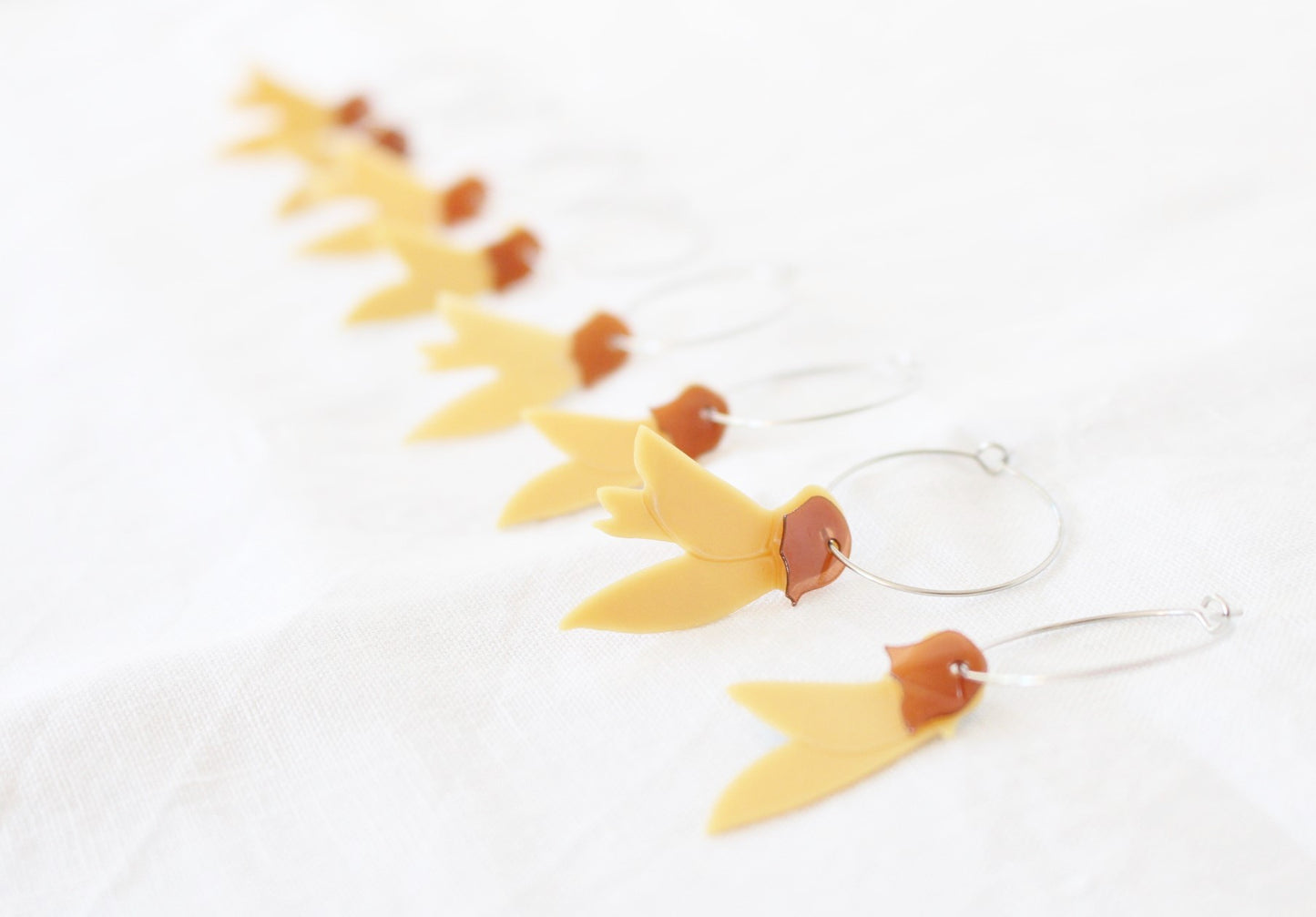 Kōwhai Earrings | Recycled Ice Cream Container Lids