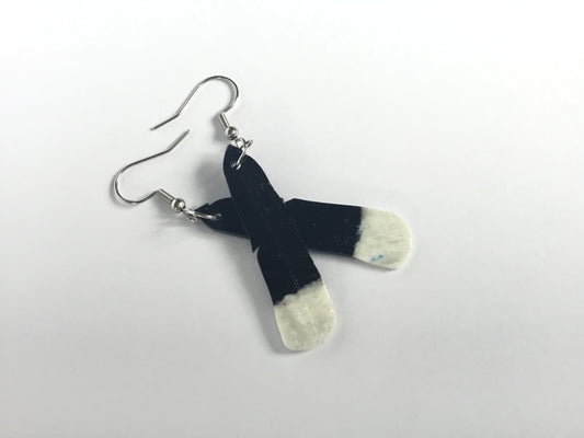 Huia Feather earrings, recycled plastic, glow in the dark, as worn by Jacinda Ardern, Made in NZ