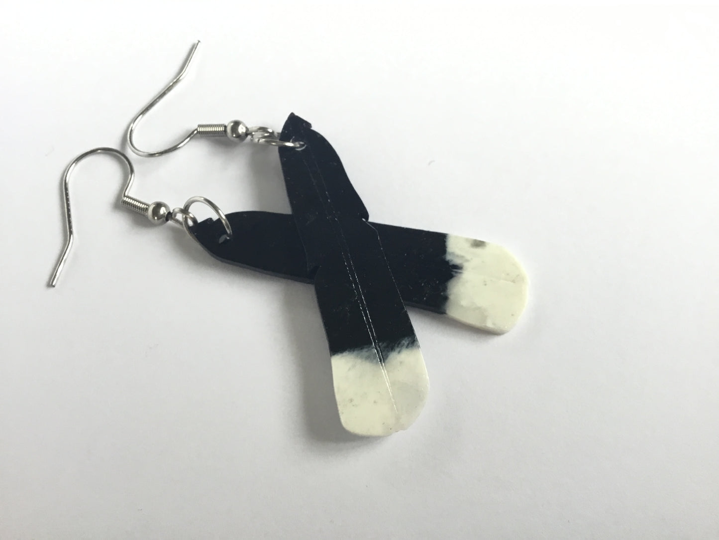 Huia Feather earrings, recycled plastic, glow in the dark, as worn by Jacinda Ardern, Made in NZ