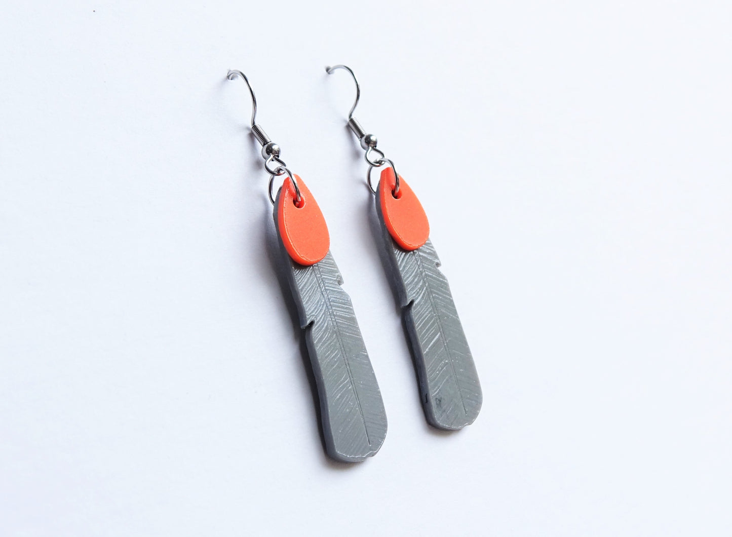 Kōkako Feather Earrings | Recycled 3D Printer Waste