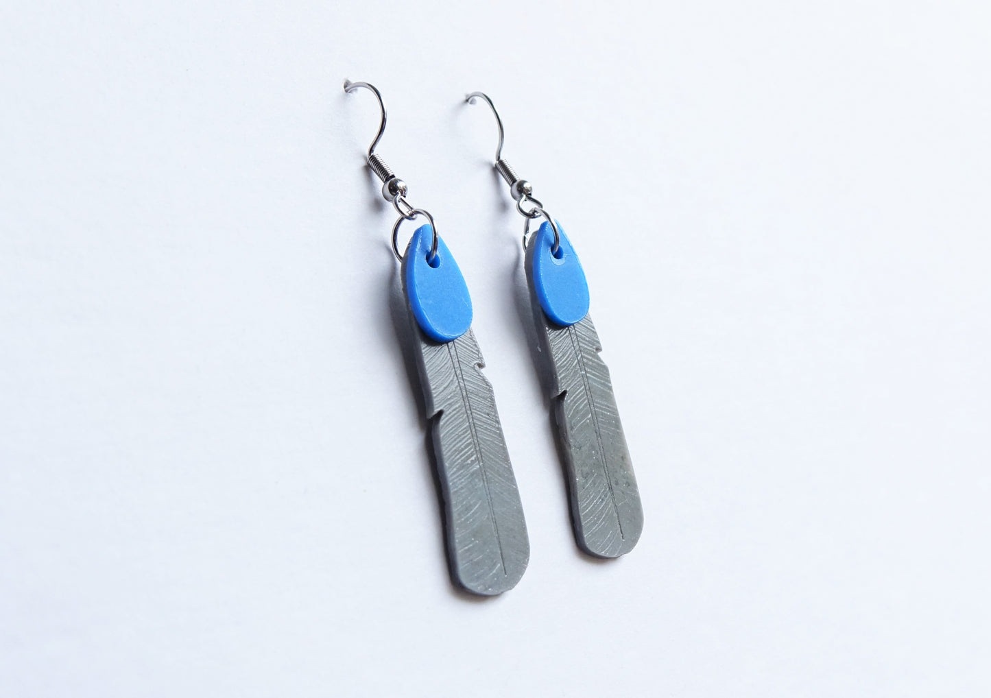 Kōkako Feather Earrings | Recycled 3D Printer Waste
