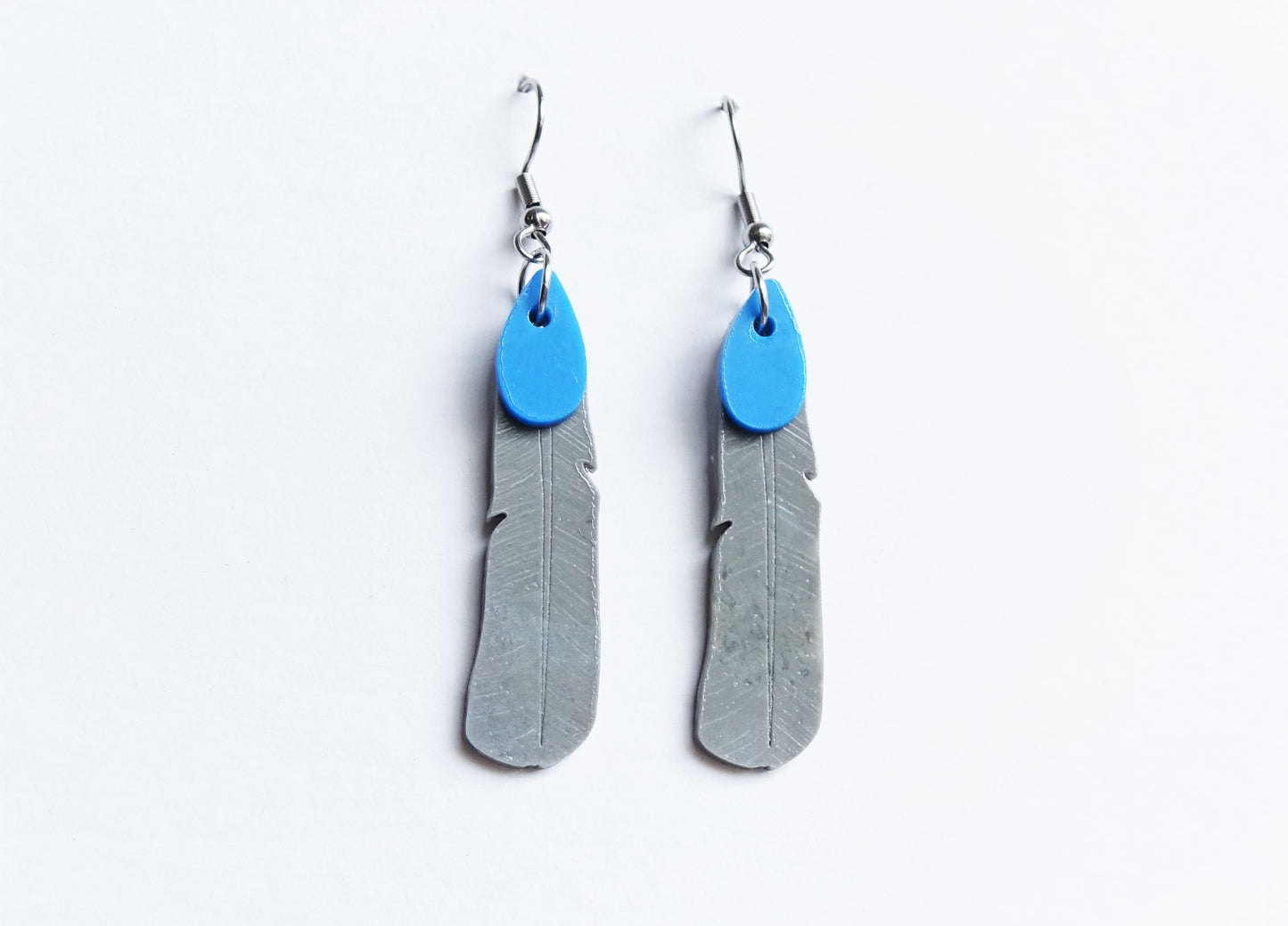 Kōkako Feather Earrings | Recycled 3D Printer Waste
