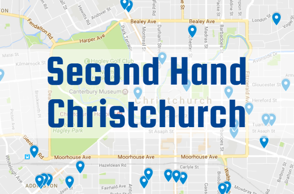 Christchurch Second-hand Shops Map
