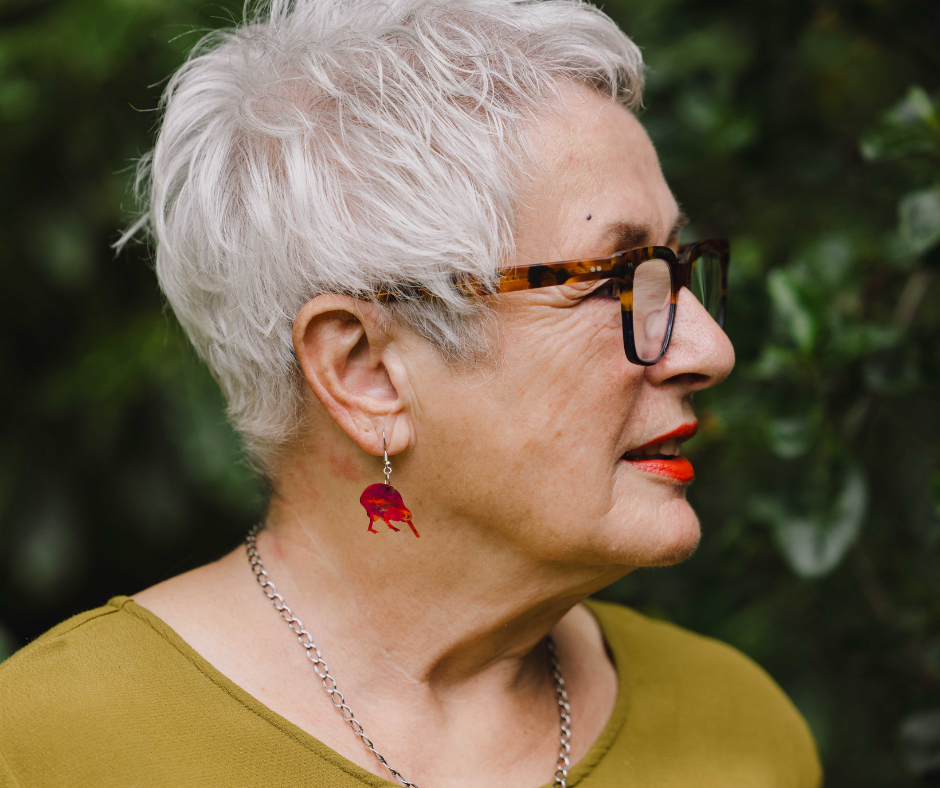 Kiwi Earrings | Recycled 3D Printer Waste