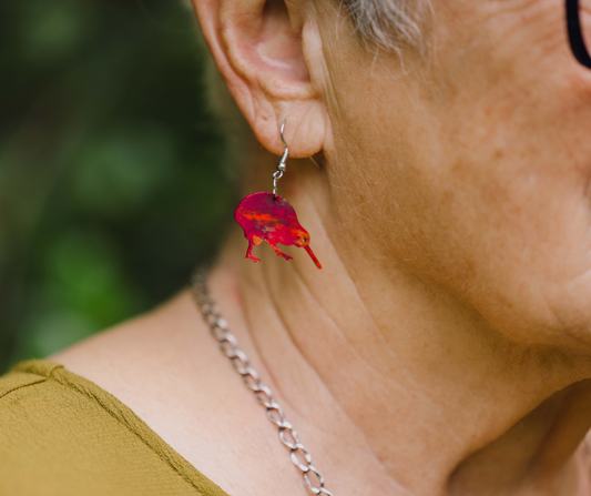 Kiwi Earrings | Recycled 3D Printer Waste