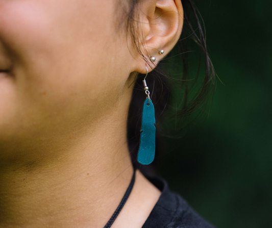 Kererū Feather Earrings | Recycled 3D Printer Waste