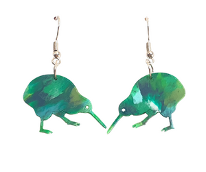 Kiwi Earrings | Recycled 3D Printer Waste