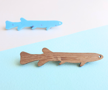 Kōkopu / Galaxiid Fish Brooch | Salvaged Bamboo Offcuts