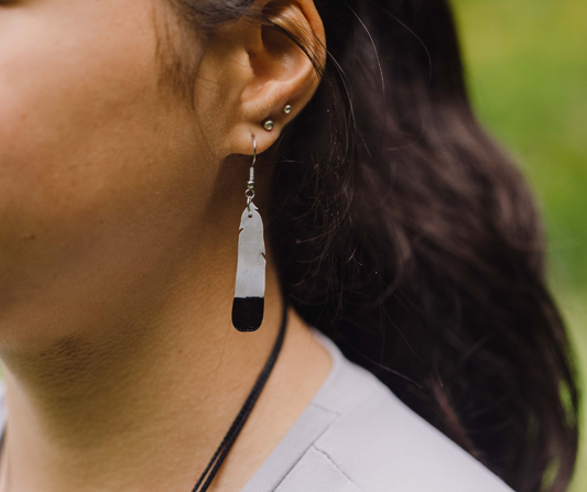 Kūkupa / Pigeon Feather Earrings | Recycled 3D Printer Waste