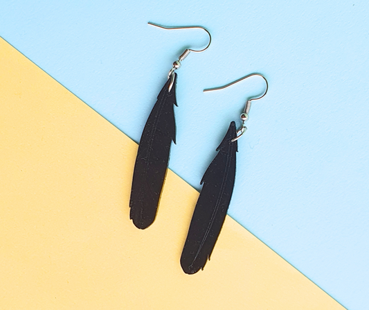 Archaeopteryx Dinosaur Feather Earrings | Recycled 3D Printer Waste