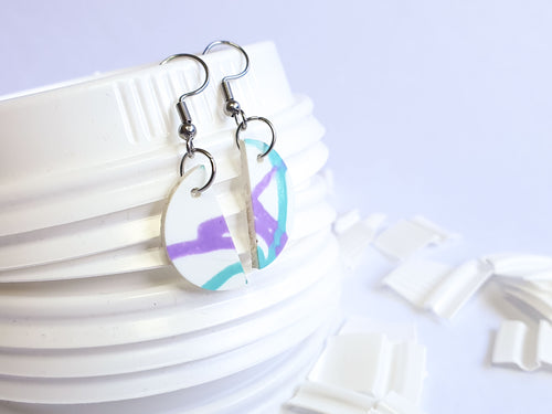 Retro Earrings | Recycled Coffee Cup Lids
