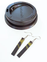 Long Black Earrings | Recycled Coffee Cup Lids