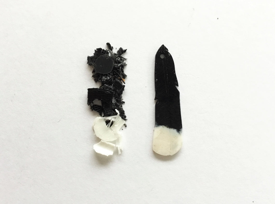 Replacement Huia Feather Earring | Recycled 3D Printer Waste