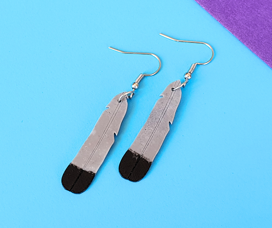 Kūkupa / Pigeon Feather Earrings | Recycled 3D Printer Waste