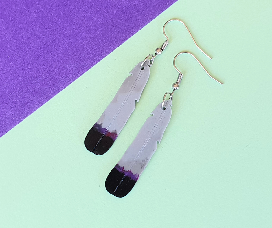 Kūkupa / Pigeon Feather Earrings | Recycled 3D Printer Waste