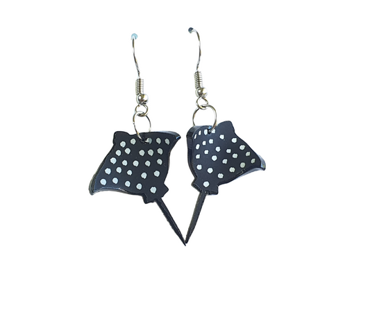 Eagle Ray Earrings| Recycled 3D Printer Waste