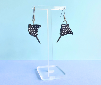 Eagle Ray Earrings| Recycled 3D Printer Waste