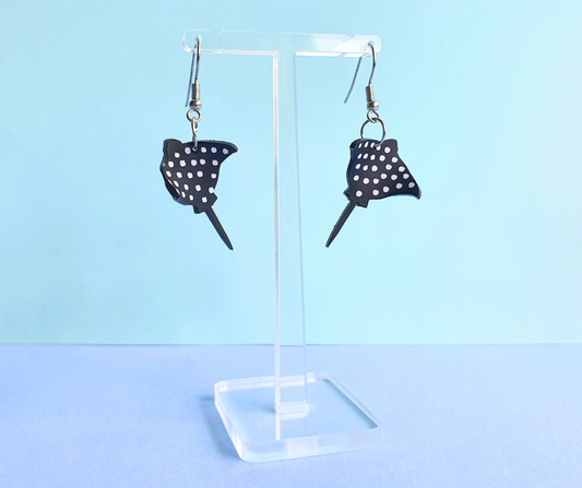 Eagle Ray Earrings| Recycled 3D Printer Waste