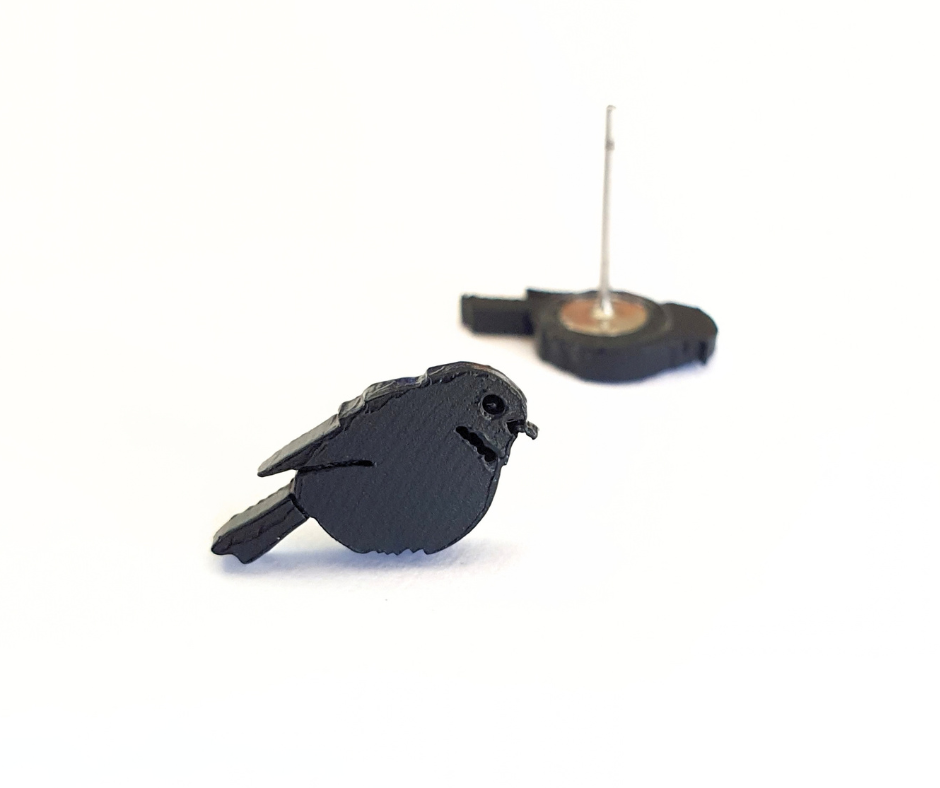 Karure Black Robin Studs - BotY2026 | Recycled 3D Printer Waste