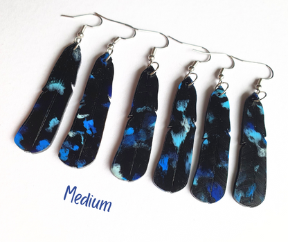 Tūī Feather Earrings | Recycled 3D Printer Waste