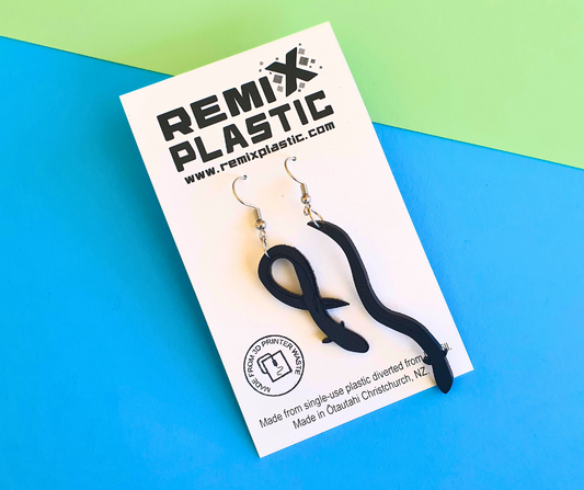 Tuna Eel Earrings| Recycled 3D Printer Waste