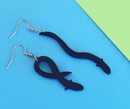 Tuna Eel Earrings| Recycled 3D Printer Waste