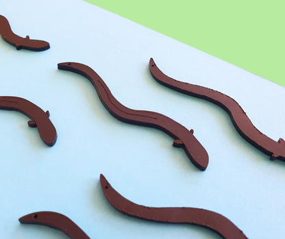 Tuna Eel Earrings| Recycled 3D Printer Waste