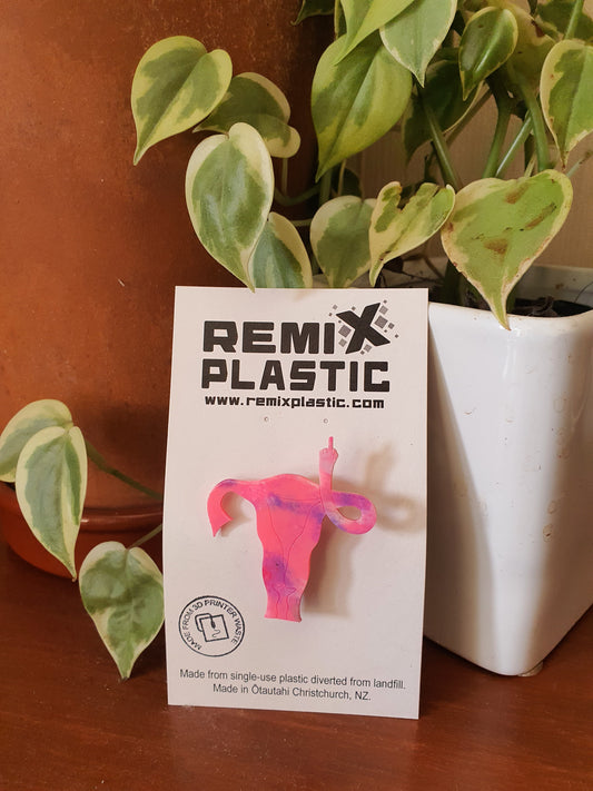 Uterus Says Pin | Recycled 3D Printer Waste