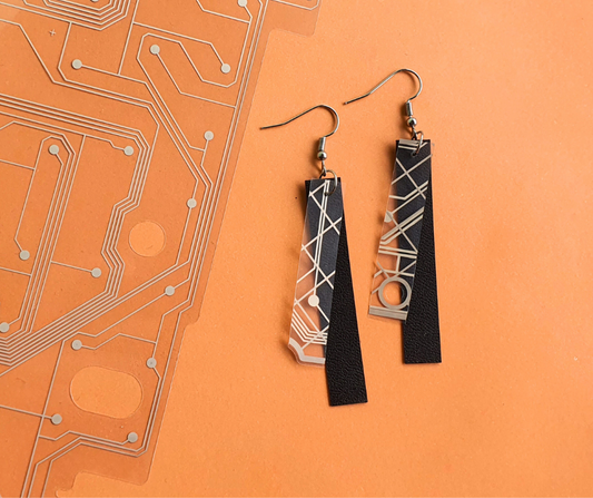 Rewind Earrings | Salvaged VHS and Keyboard parts