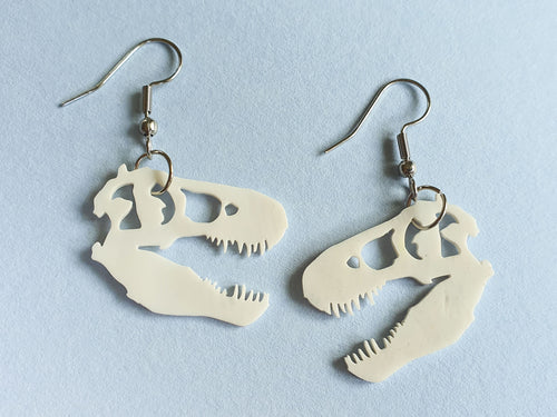 T-Rex Skull Earrings | Recycled 3D Printer Waste