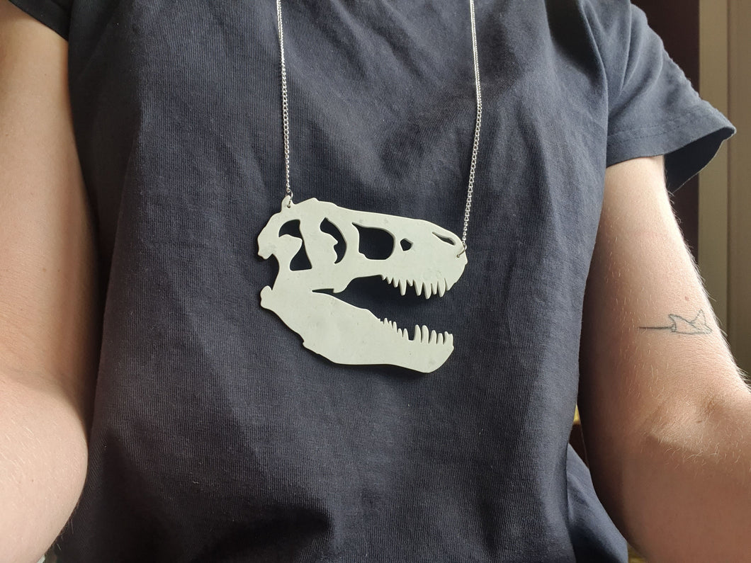 T-Rex Skull Necklace | Recycled 3D Printer Waste
